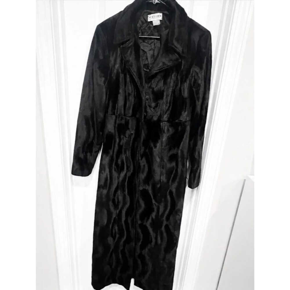 ENR Evolution Not Revolution Women’s Black Textured Maxi Coat Size Medium